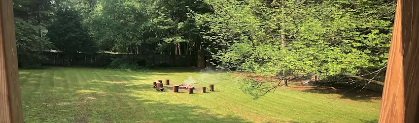 Quiet, spacious backyard at community hospice care home in Kentwood, MI